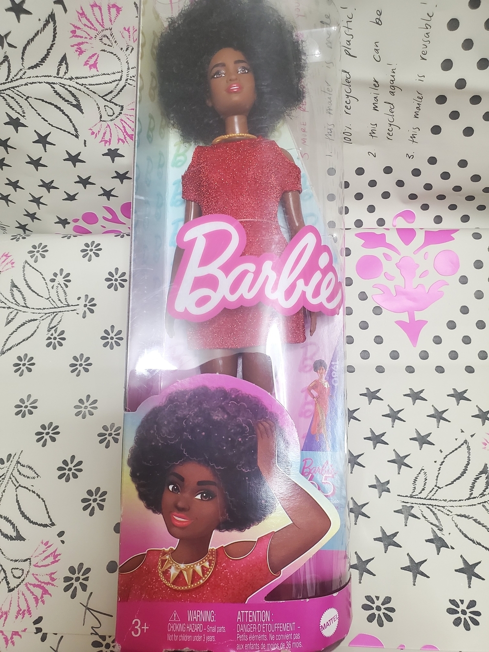 Barbie Afro Doll with Pink Glitter Outfit - Picture 3 of 7